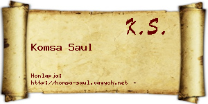 Komsa Saul névjegykártya